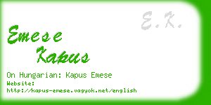 emese kapus business card
